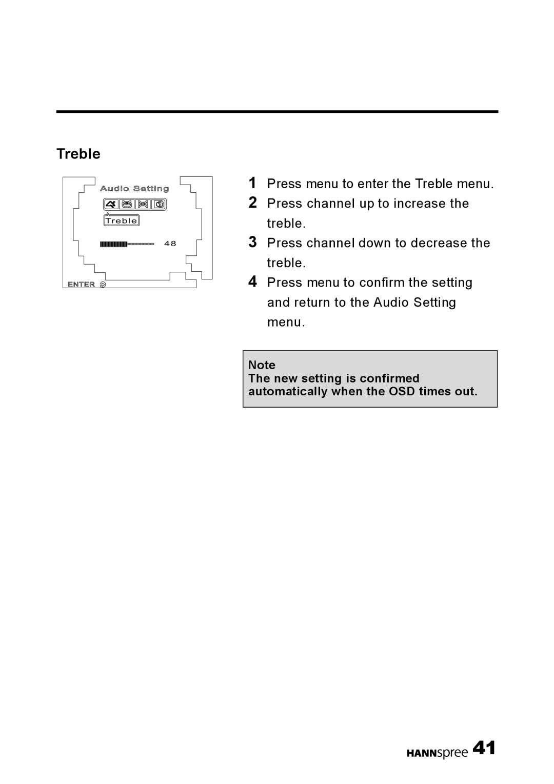 HANNspree F651-12U1-000 user manual Treble 