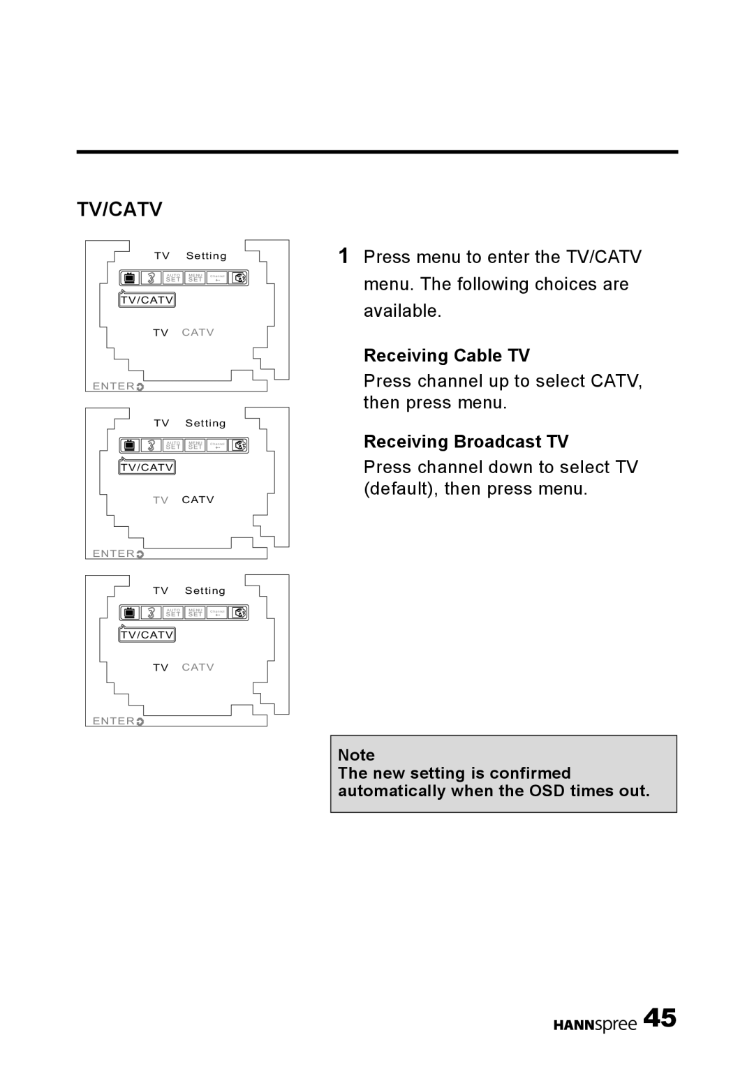 HANNspree F651-12U1-000 user manual Receiving Cable TV, Receiving Broadcast TV 