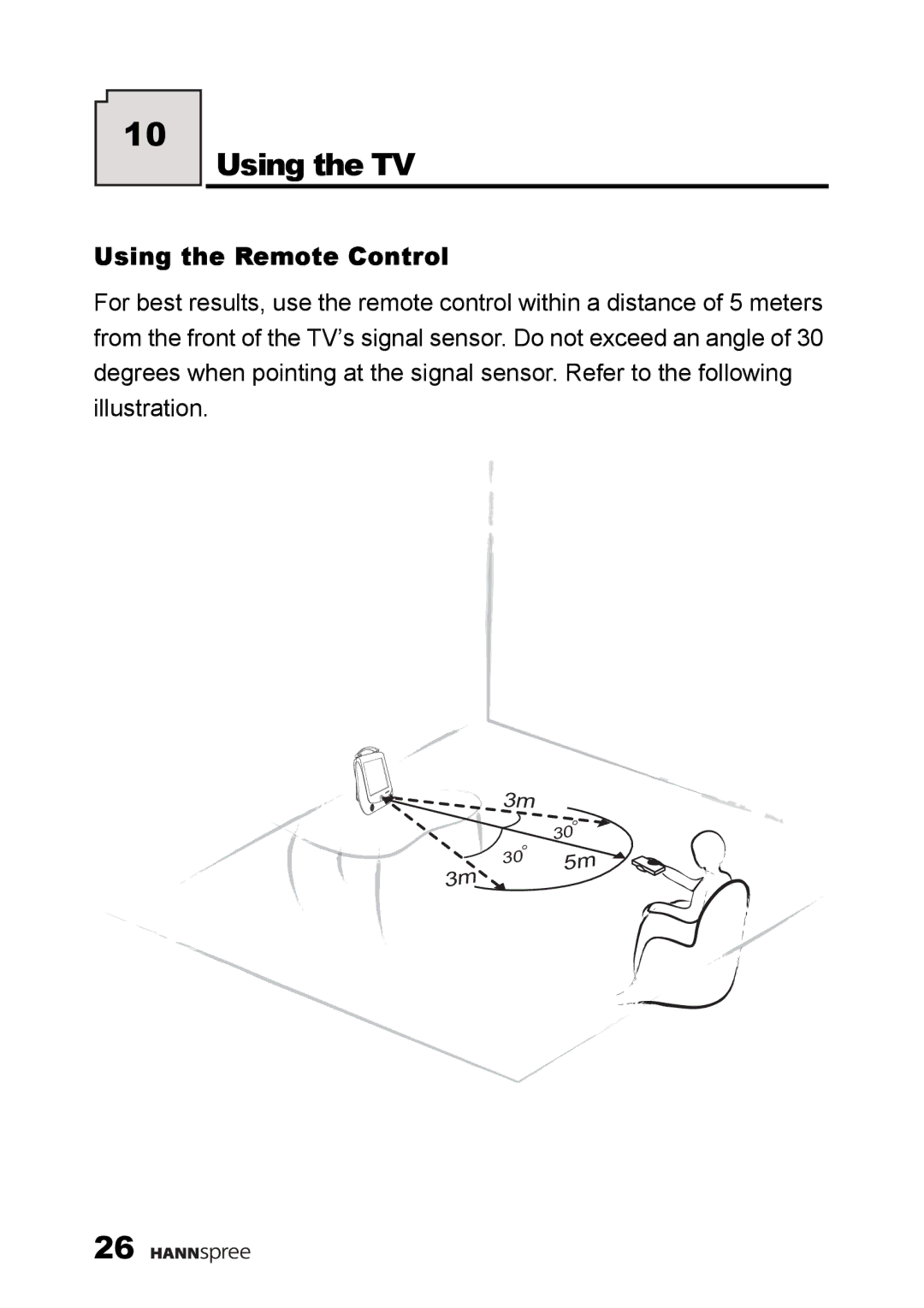 HANNspree F660-10A1 manual Using the TV, Using the Remote Control 