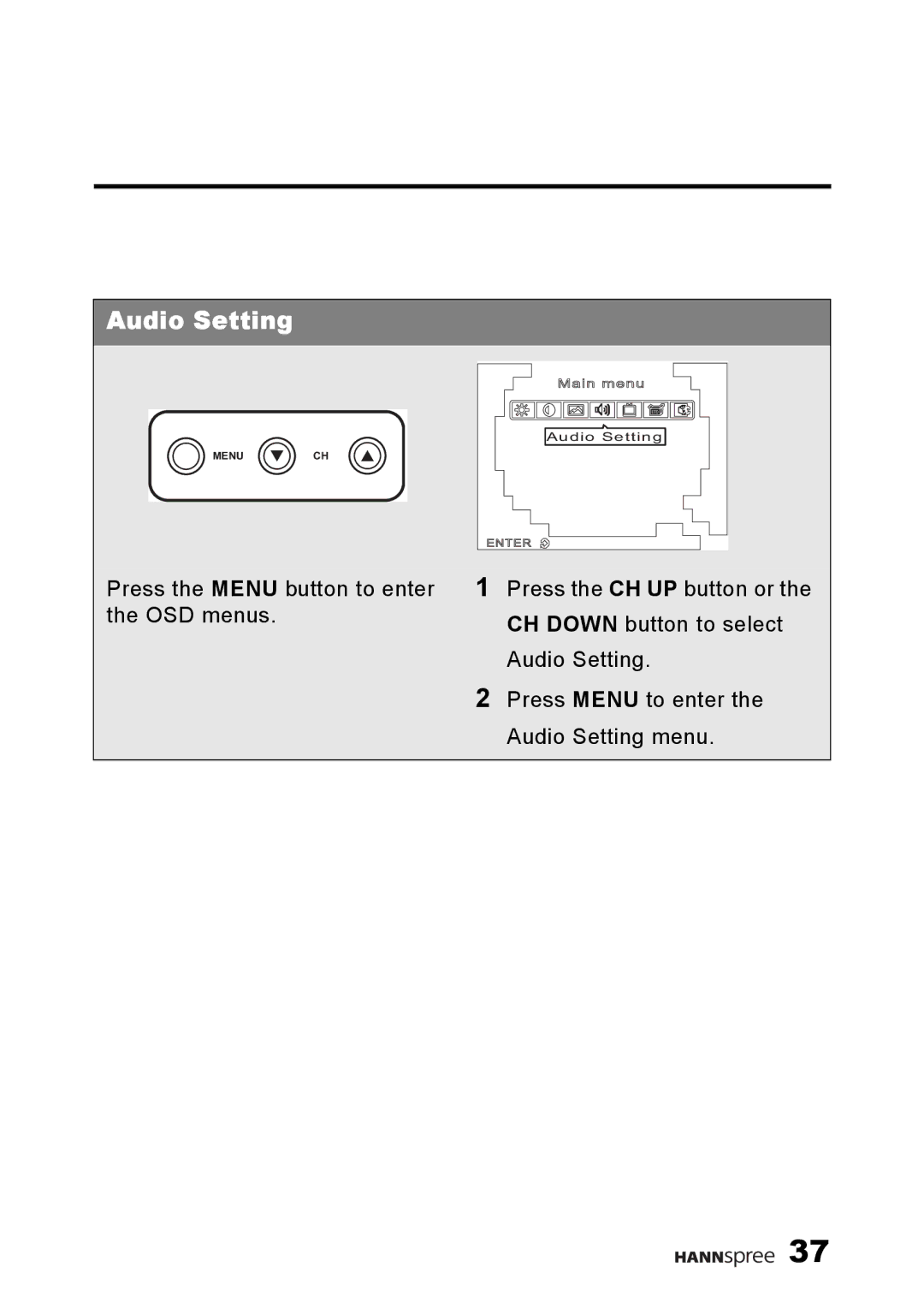 HANNspree F660-10A1 manual Audio Setting 