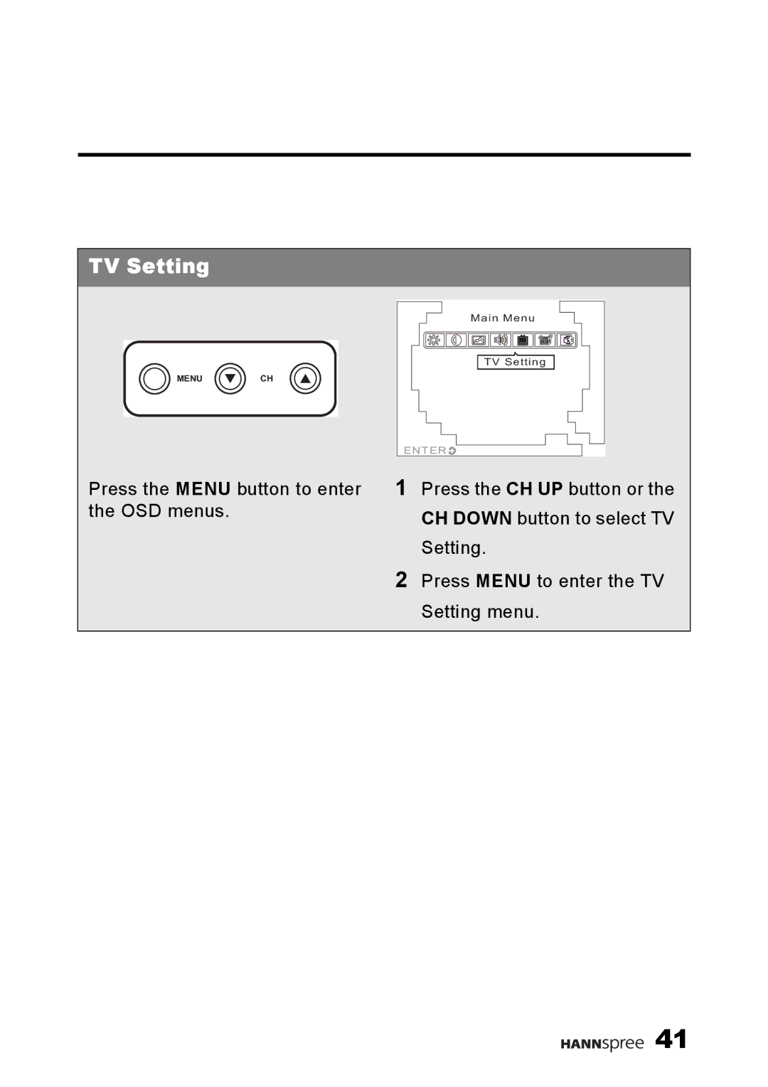 HANNspree F660-10A1 manual TV Setting 