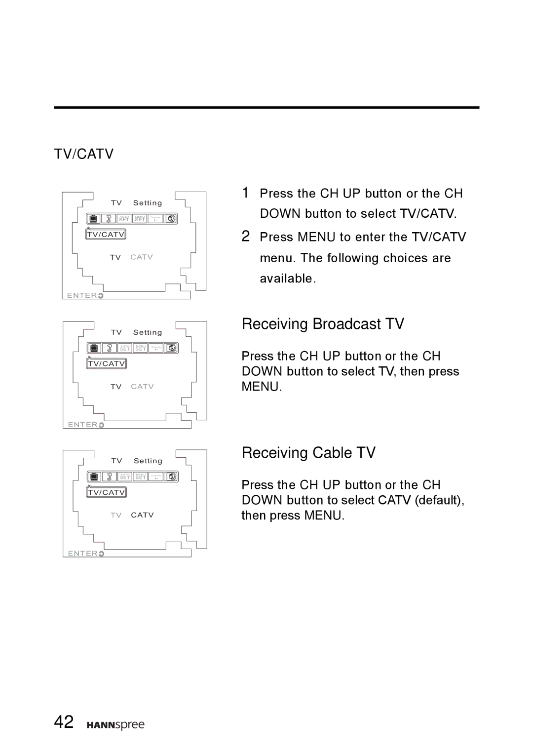 HANNspree F660-10A1 manual Receiving Broadcast TV 