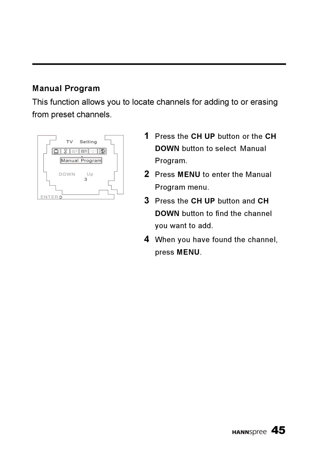 HANNspree F660-10A1 manual Manual Program 