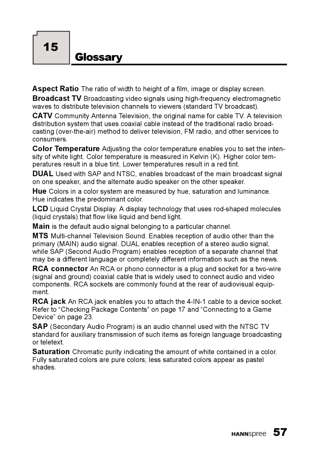 HANNspree F660-10A1 manual Glossary 