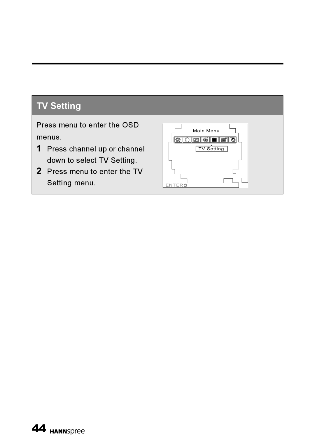 HANNspree HANNSrobby user manual TV Setting 