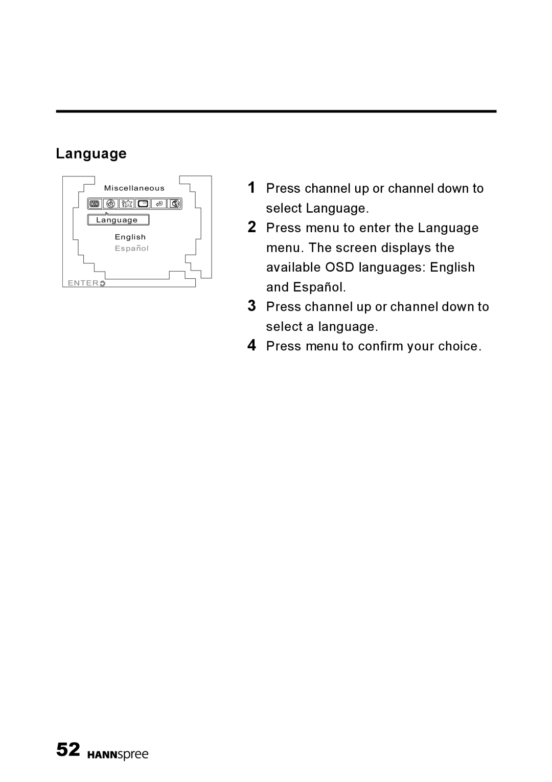 HANNspree HANNSrobby user manual Language 