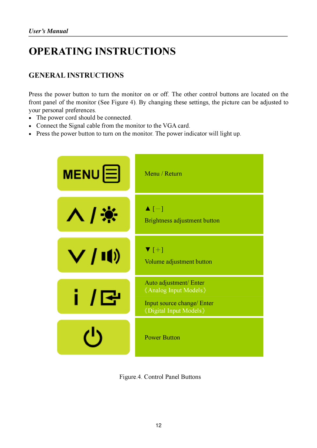 HANNspree HF257 manual Operating Instructions, General Instructions 