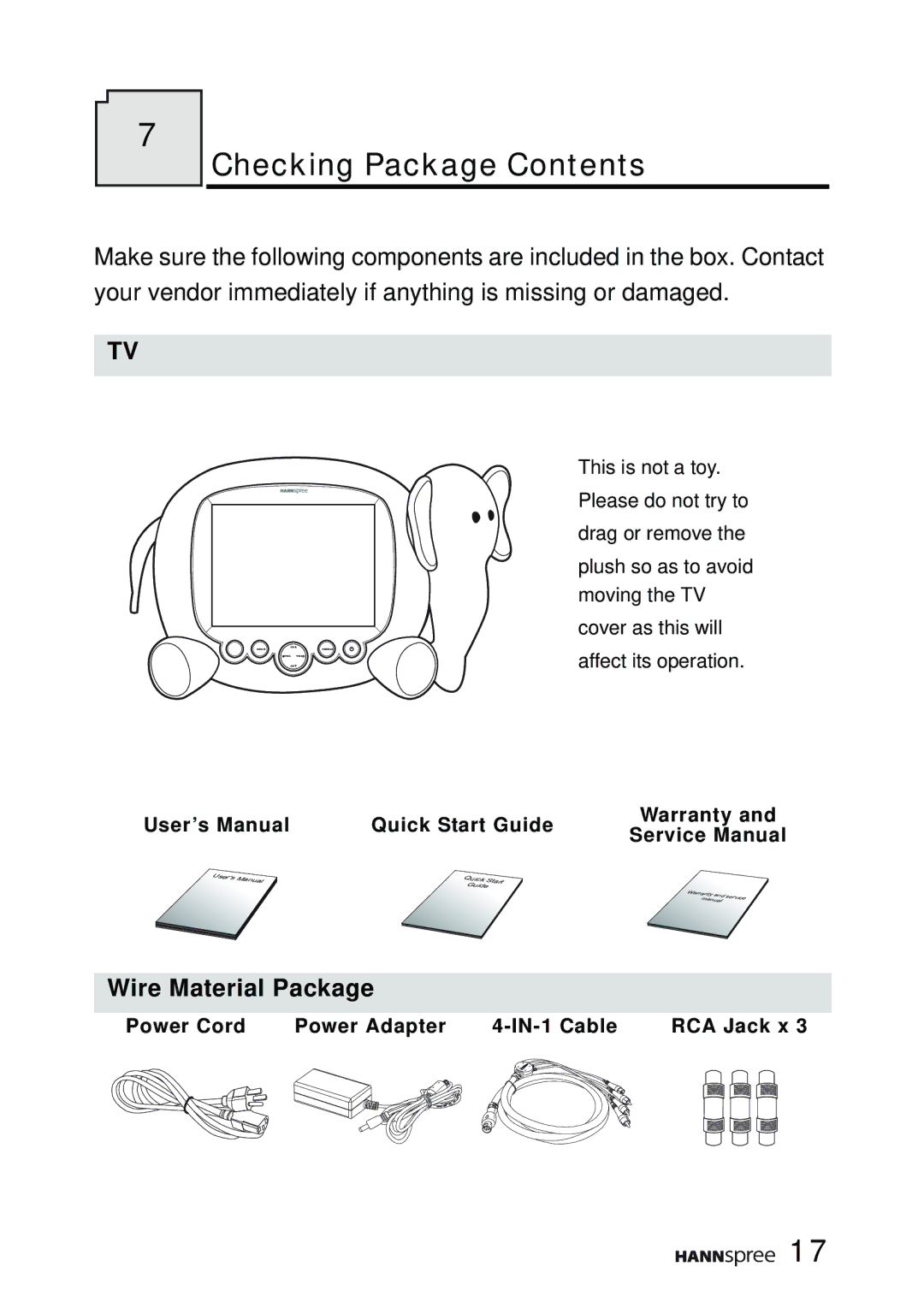 HANNspree K206-10A1 user manual Checking Package Contents 