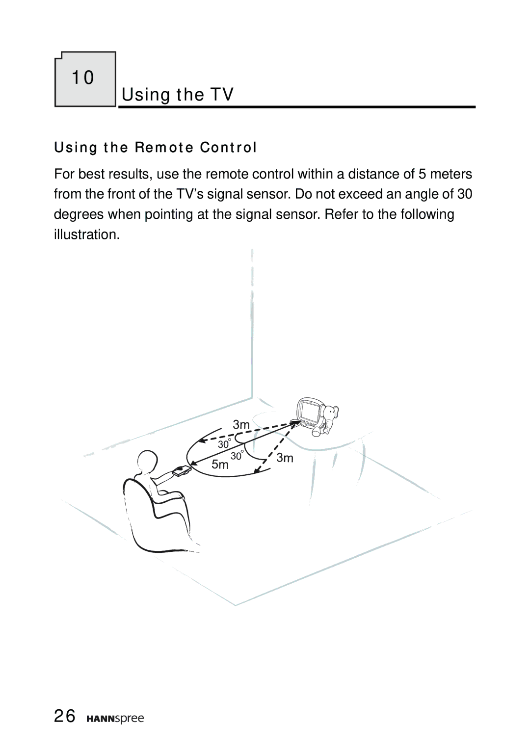 HANNspree K206-10A1 user manual Using the TV, Using the Remote Control 