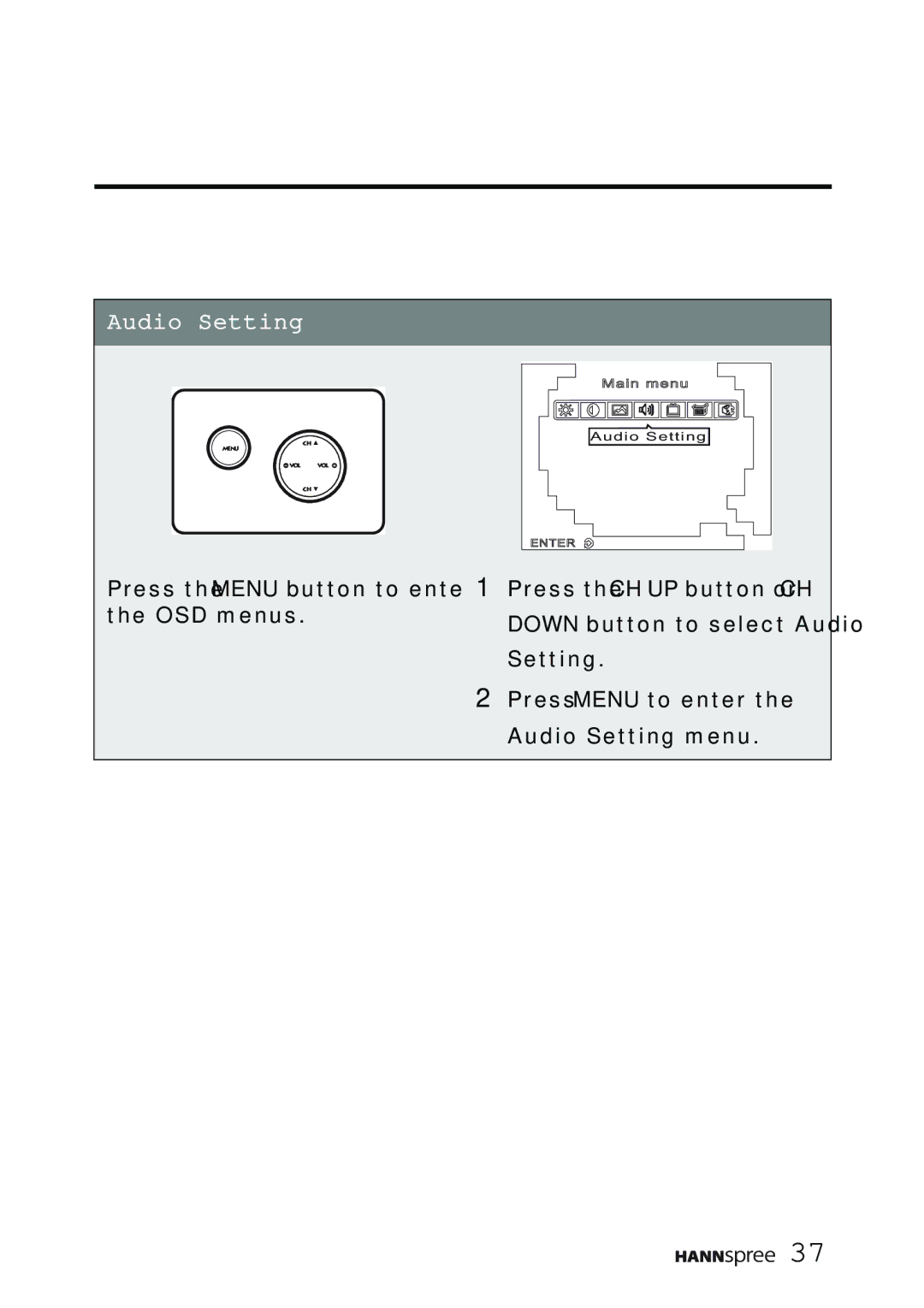 HANNspree K206-10A1 user manual Audio Setting 