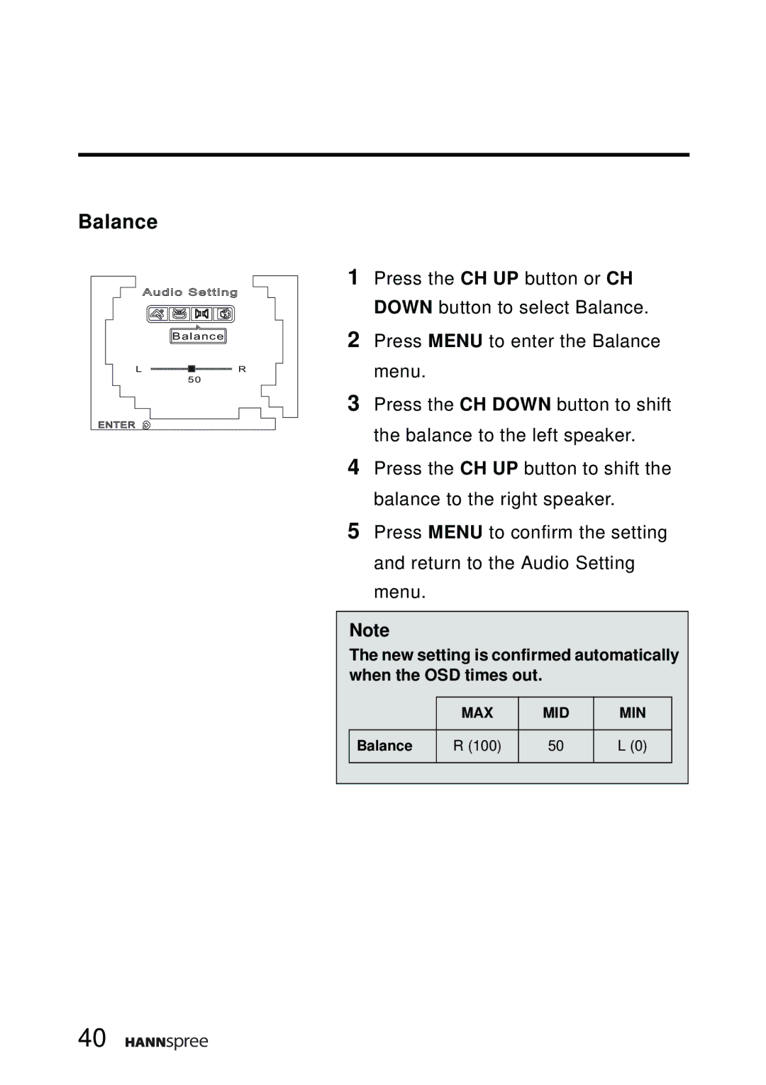 HANNspree K206-10A1 user manual Balance 