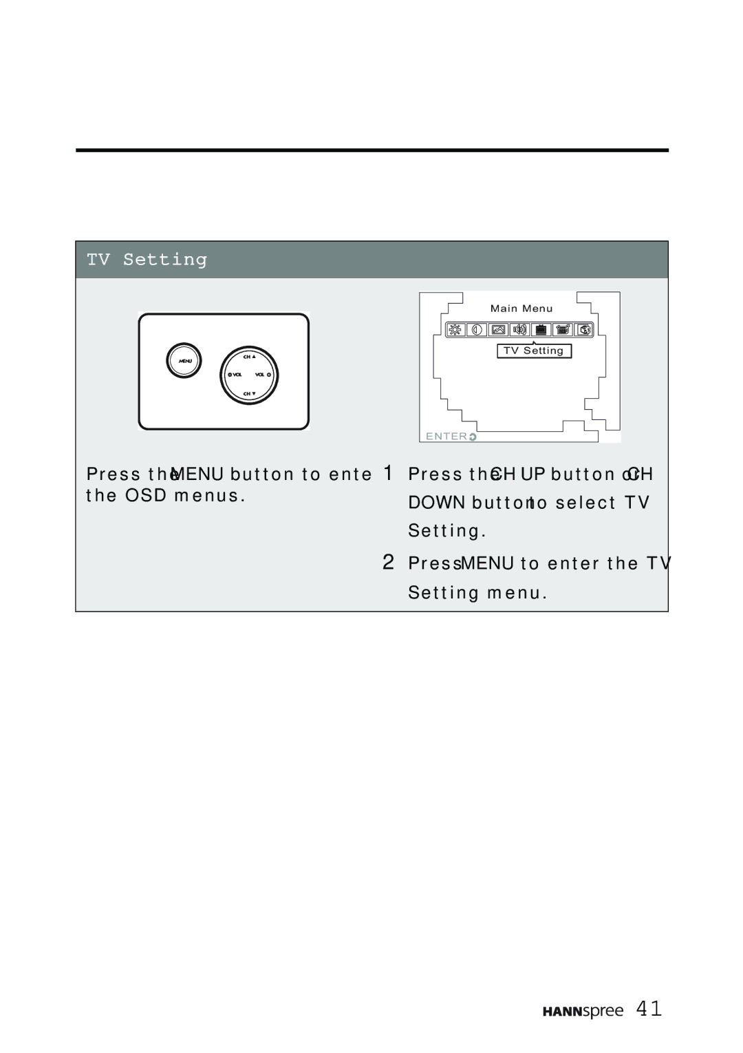 HANNspree K206-10A1 user manual TV Setting 