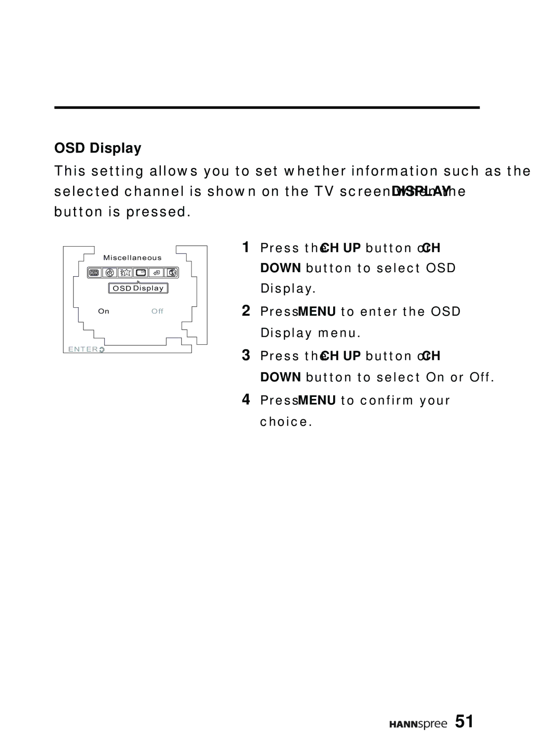 HANNspree K206-10A1 user manual OSD Display 