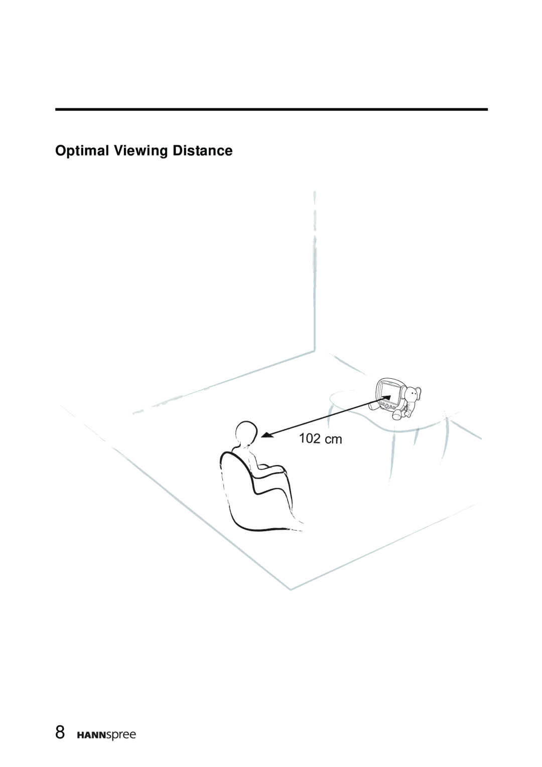 HANNspree K206-10A1 user manual Optimal Viewing Distance 