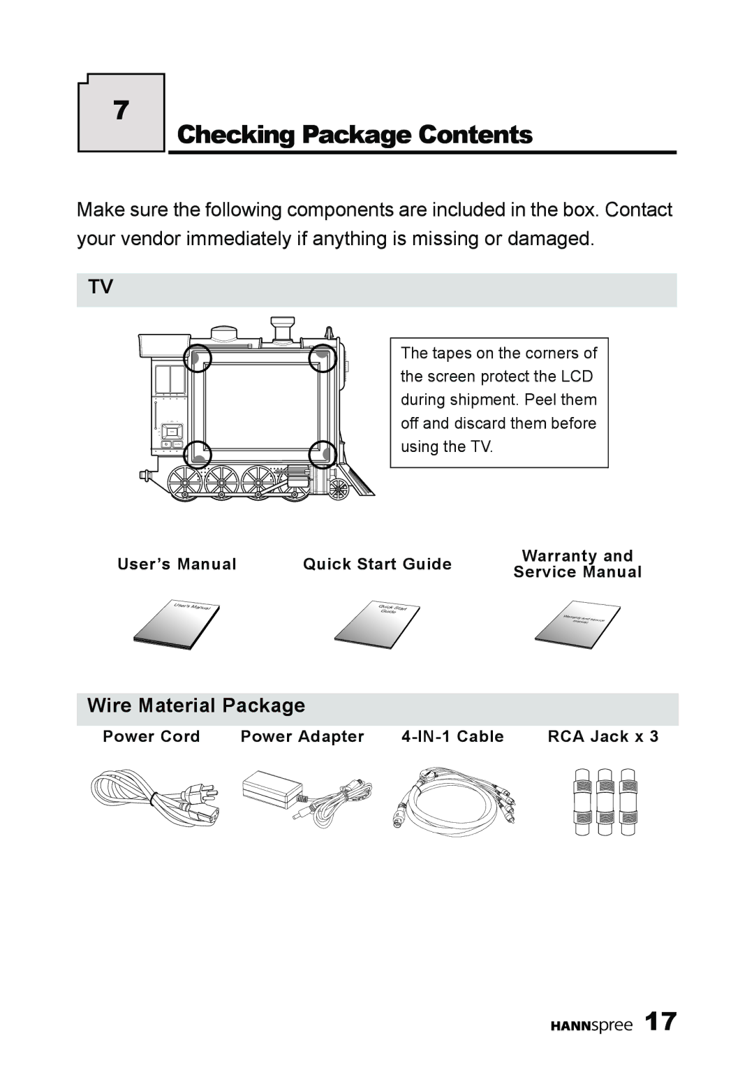 HANNspree K209-10A1 manual Checking Package Contents 