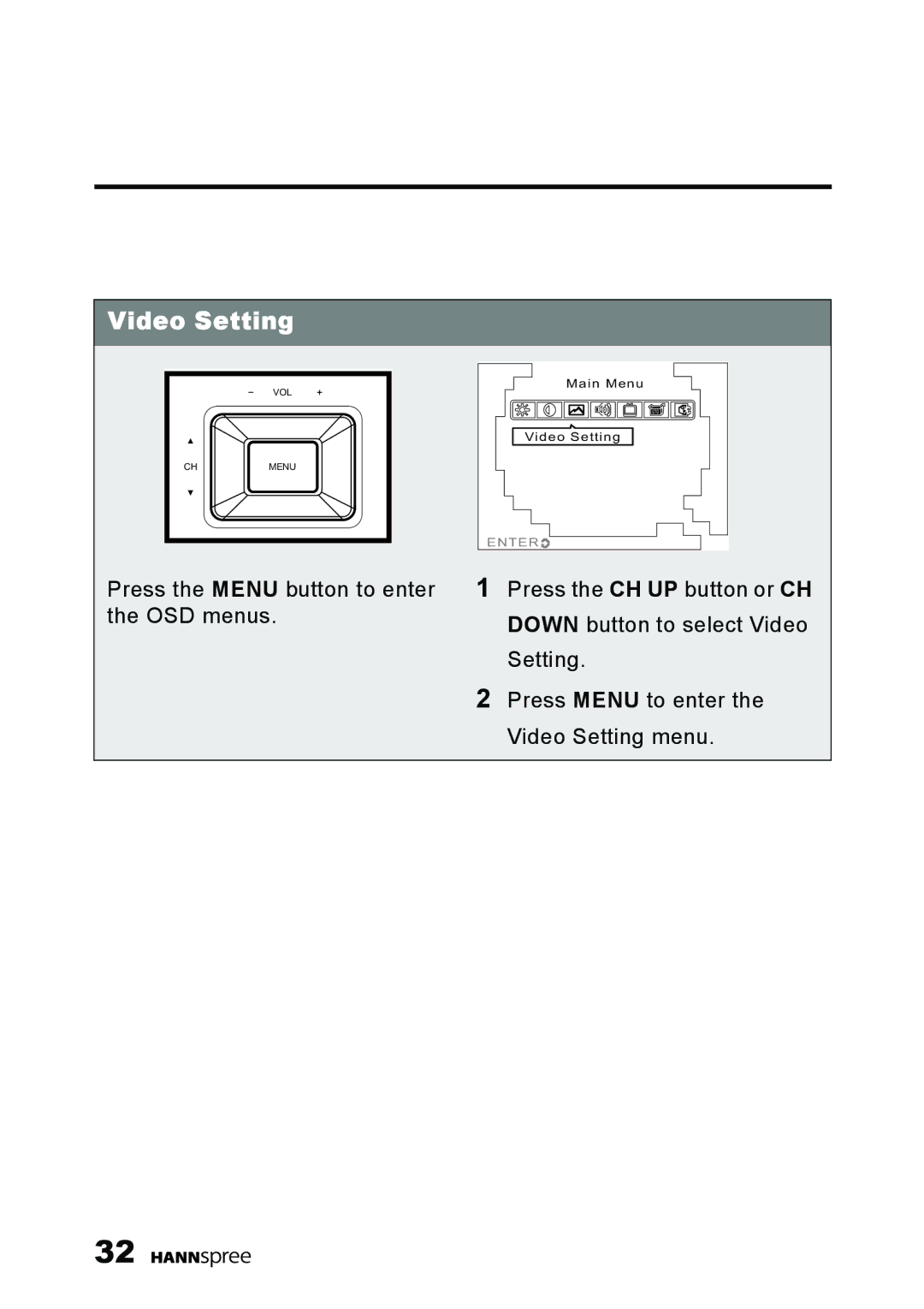 HANNspree K209-10A1 manual Video Setting 