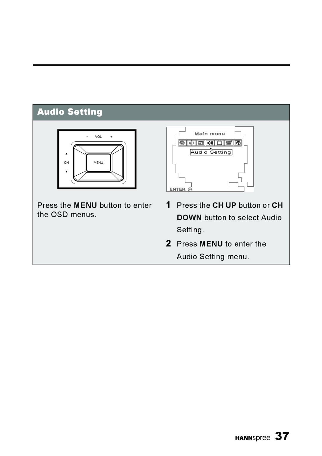 HANNspree K209-10A1 manual Audio Setting 