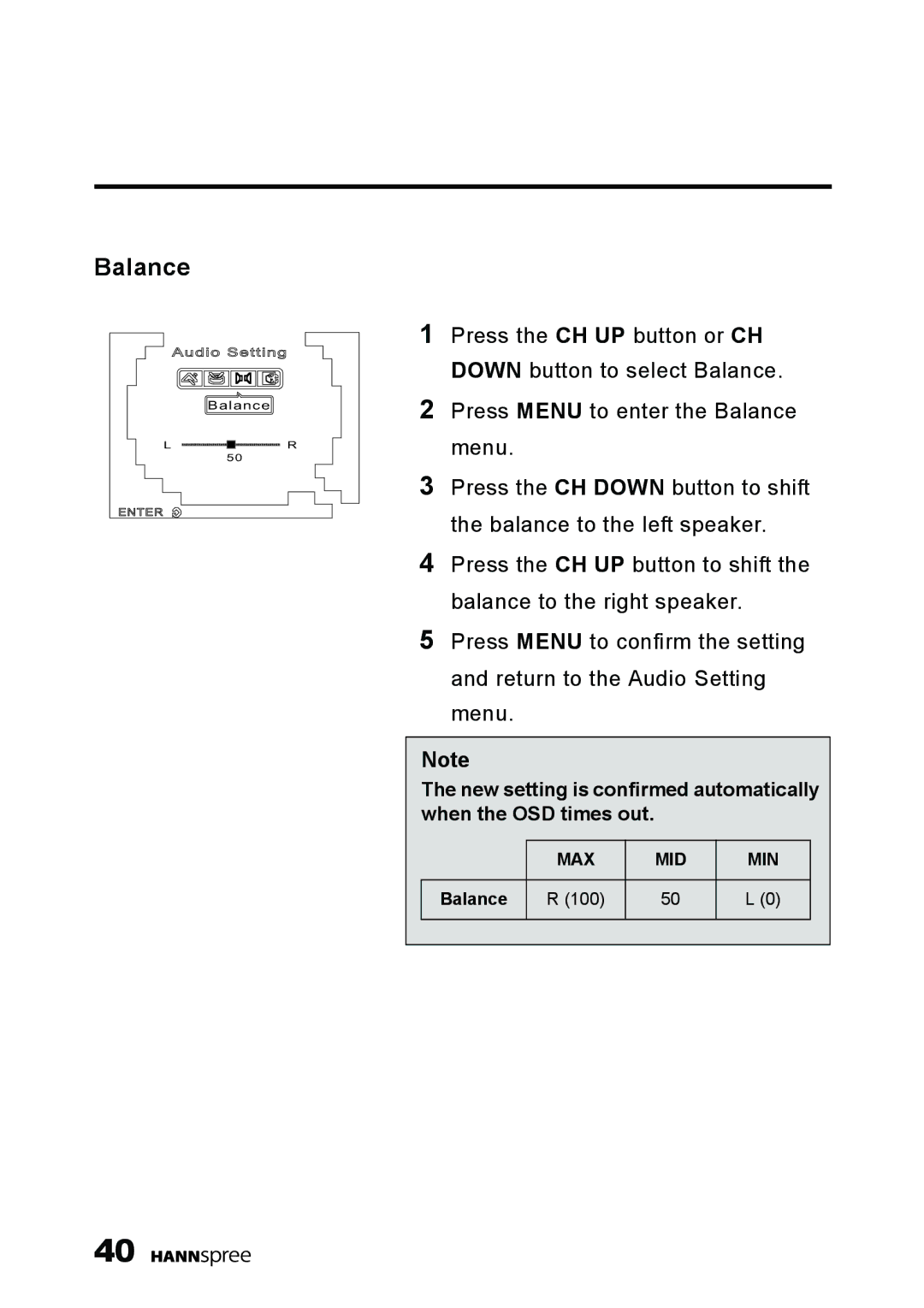 HANNspree K209-10A1 manual Balance 