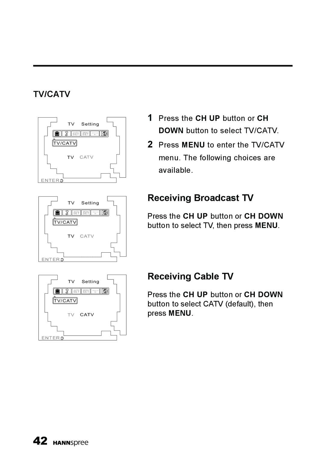 HANNspree K209-10A1 manual Receiving Broadcast TV 