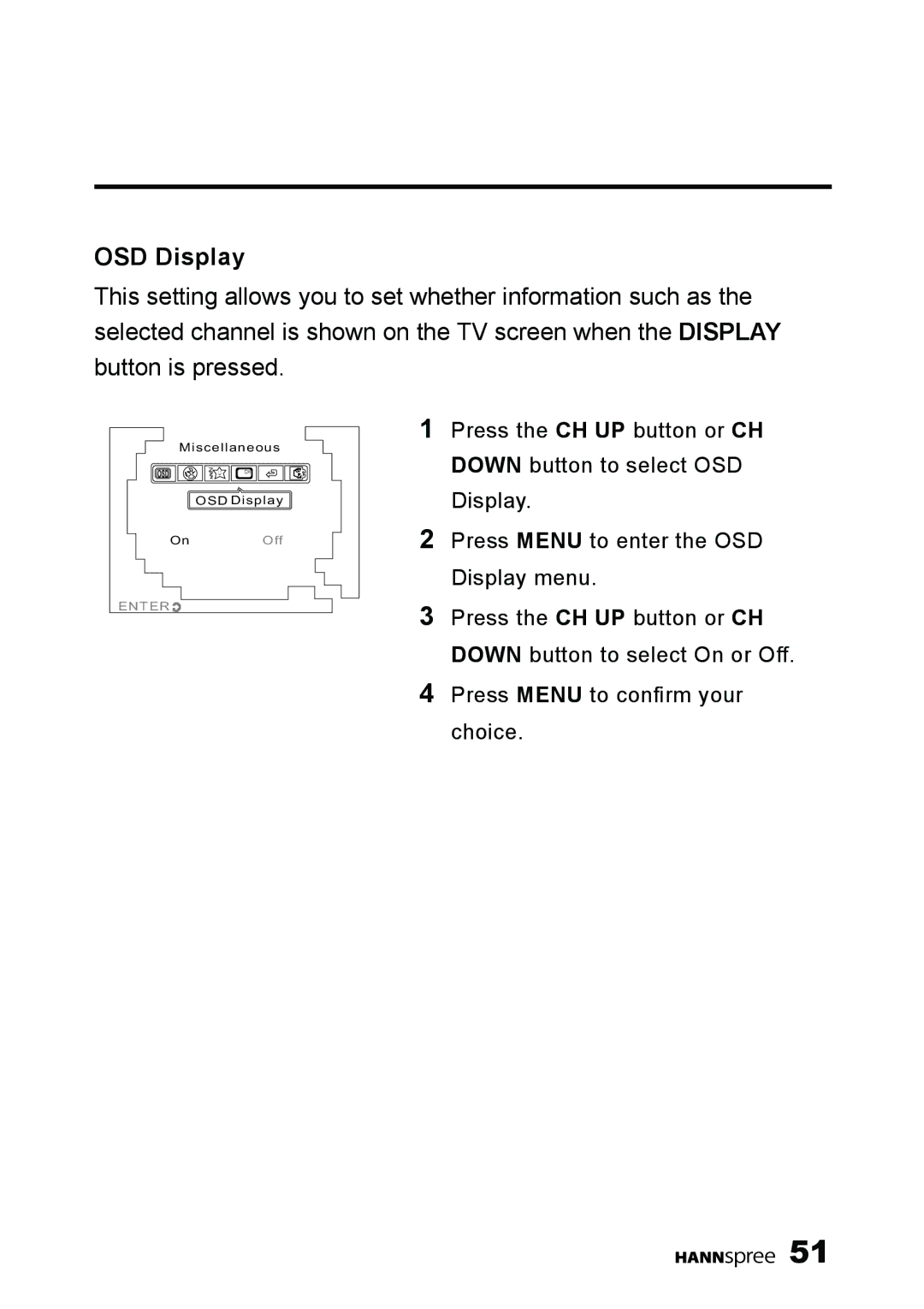 HANNspree K209-10A1 manual OSD Display 