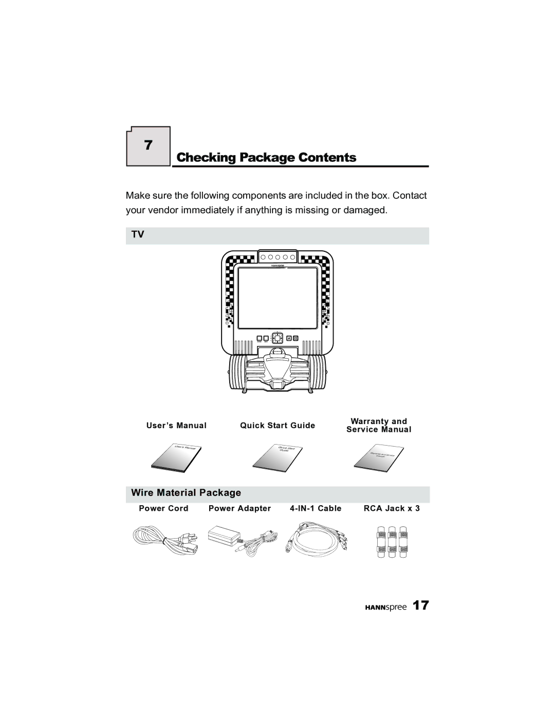 HANNspree K215-10A1 user manual Checking Package Contents 