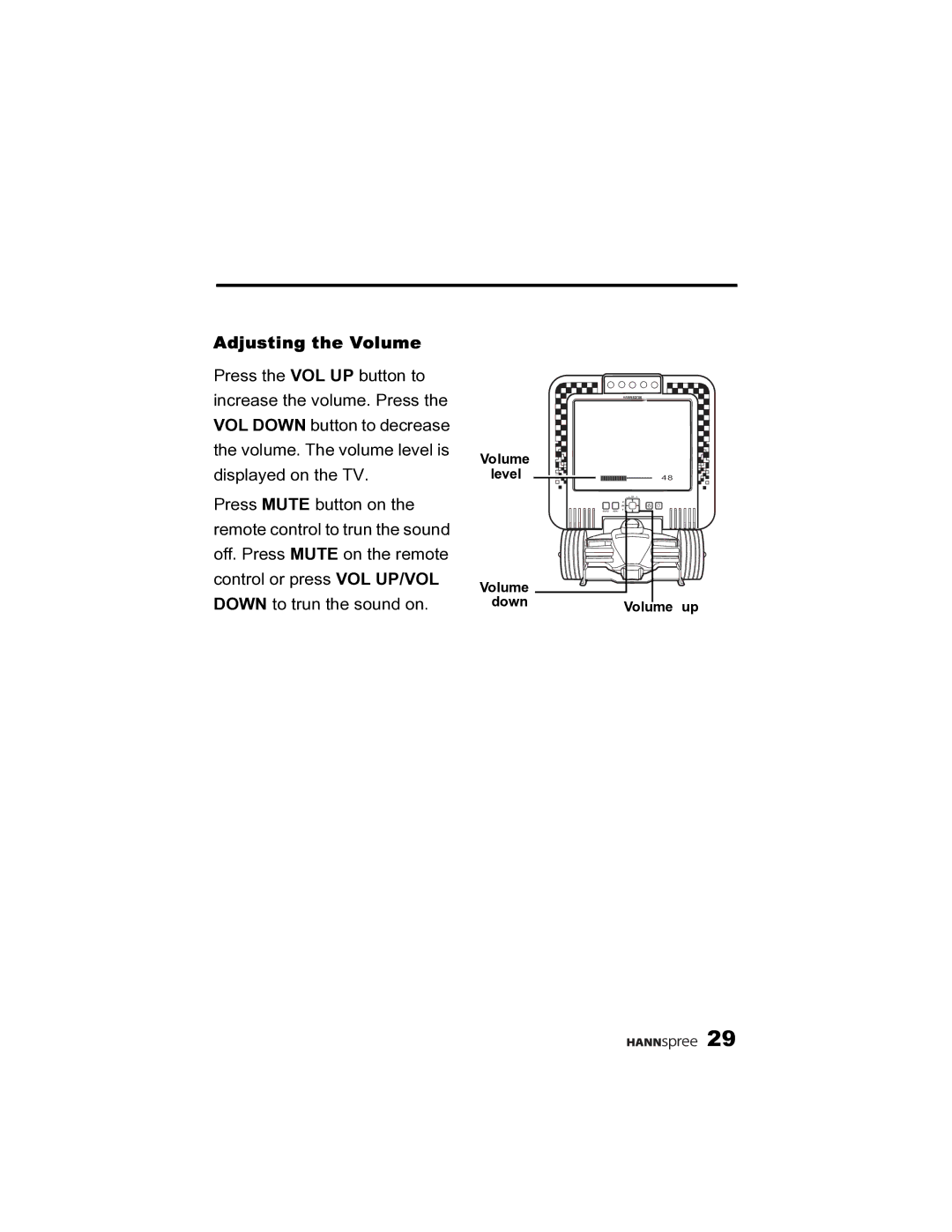 HANNspree K215-10A1 user manual Adjusting the Volume 