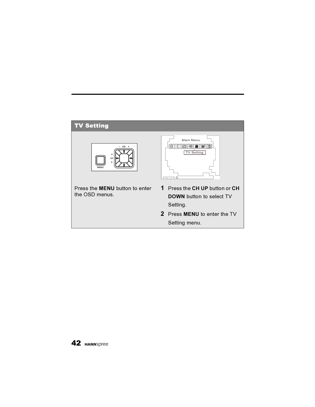 HANNspree K215-10A1 user manual TV Setting 