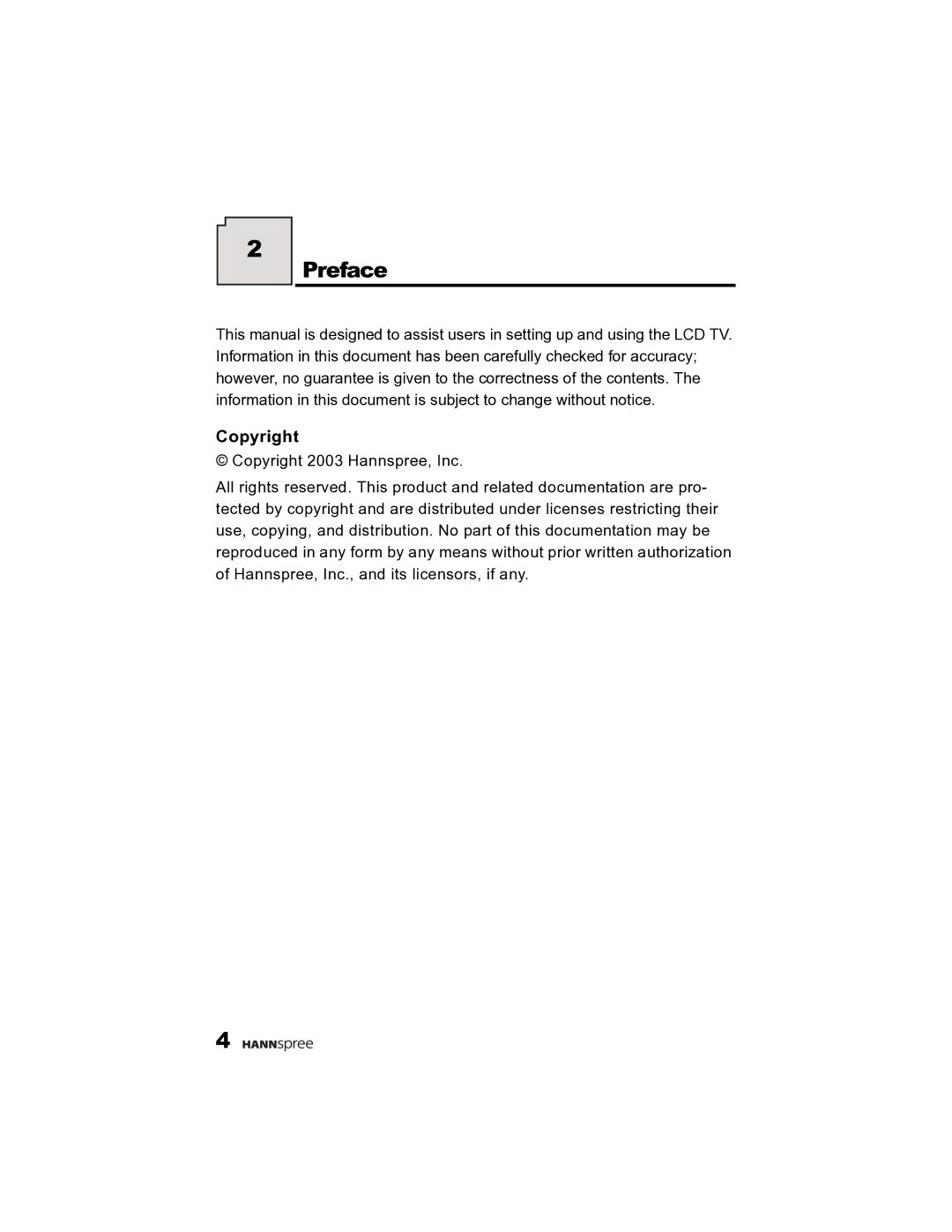 HANNspree K215-10A1 user manual Preface, Copyright 