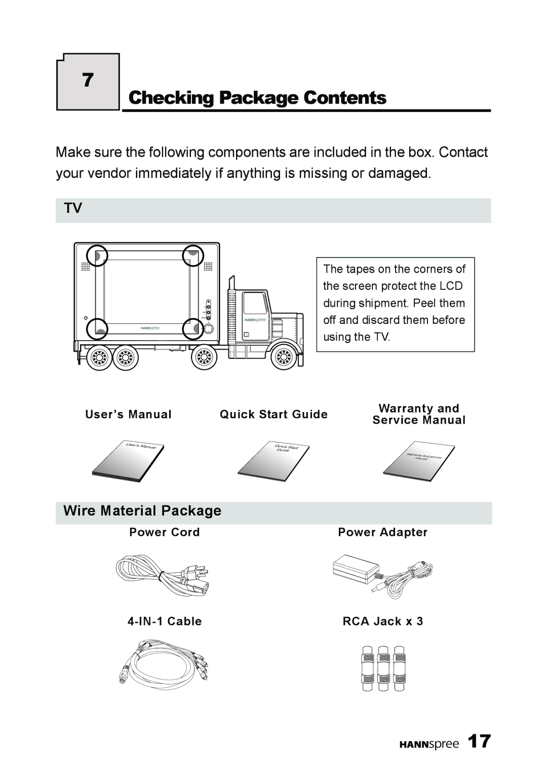 HANNspree K223-10A1 user manual Checking Package Contents 