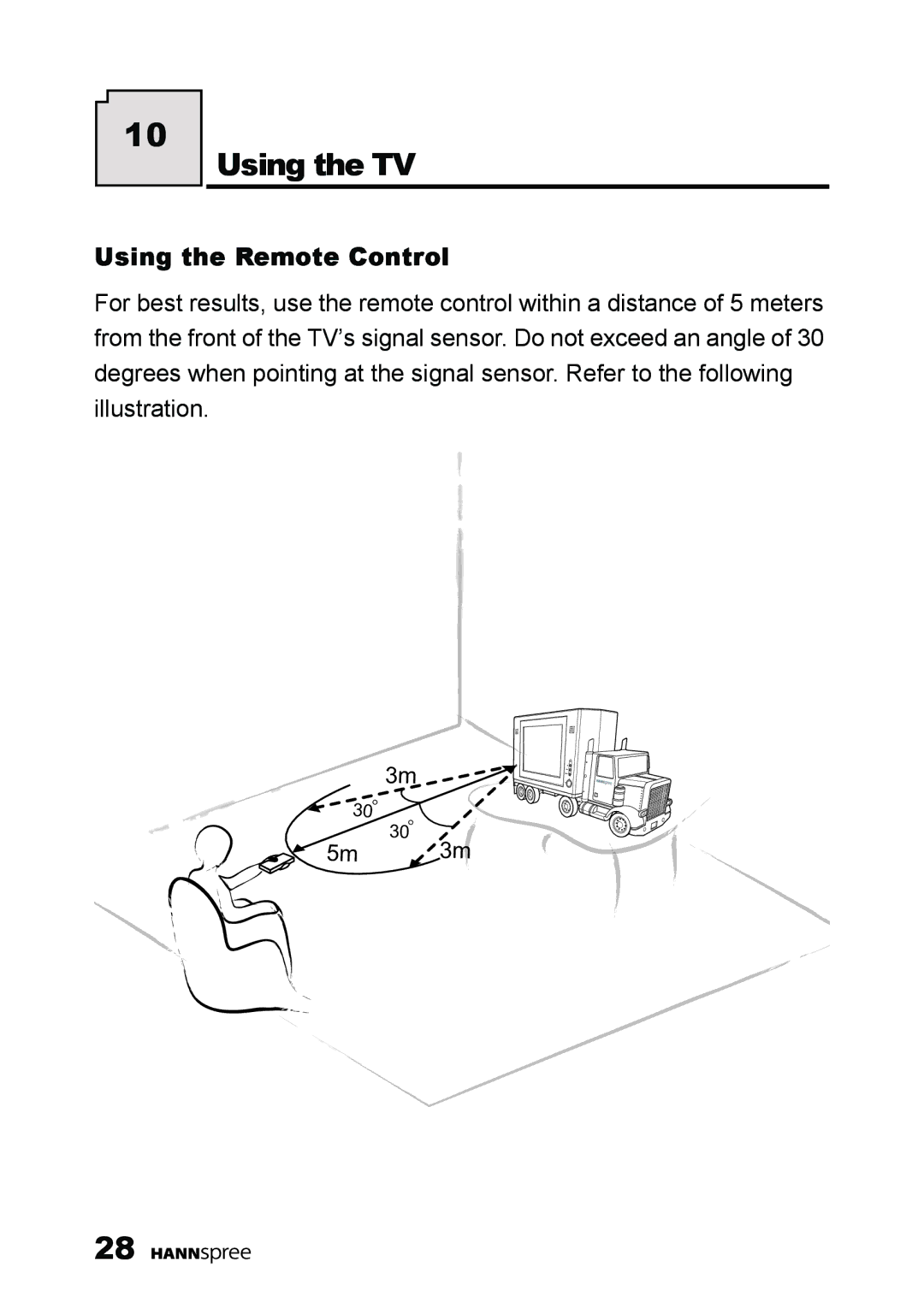 HANNspree K223-10A1 user manual Using the TV, Using the Remote Control 