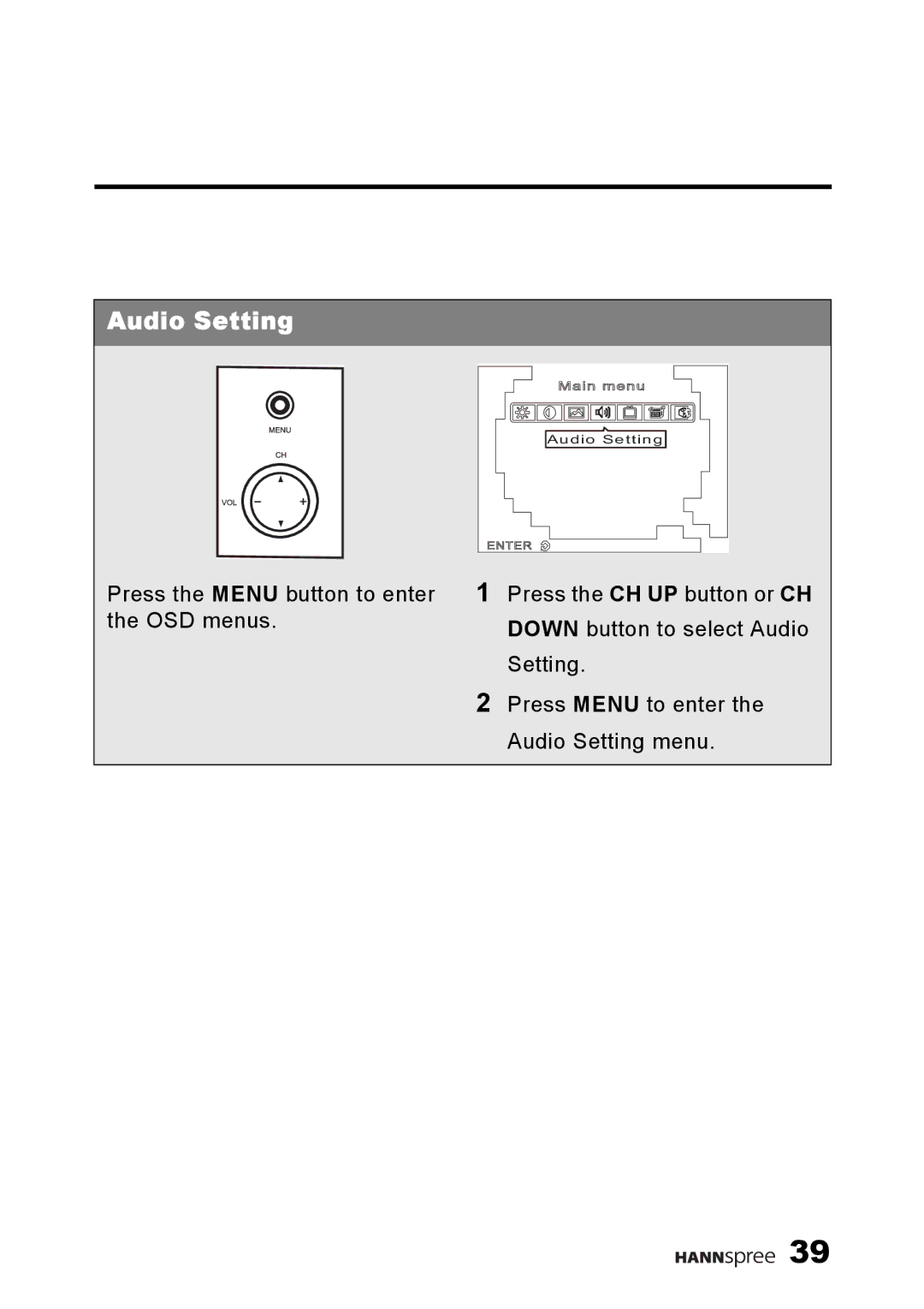 HANNspree K223-10A1 user manual Audio Setting 