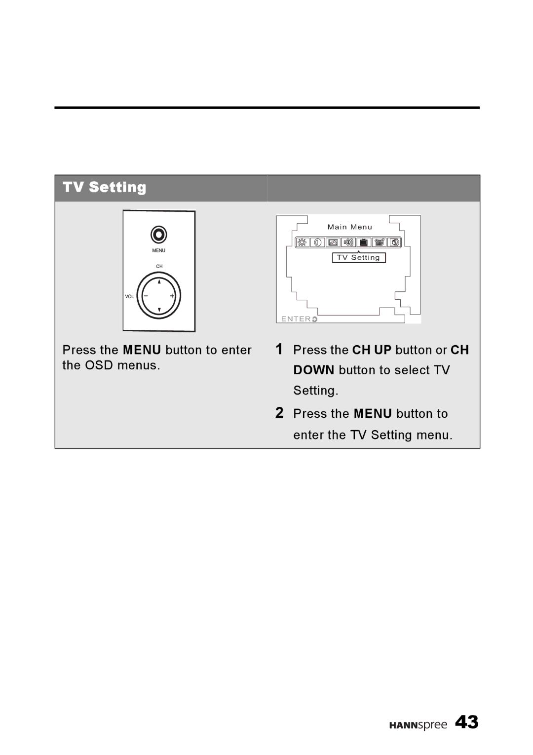 HANNspree K223-10A1 user manual TV Setting 