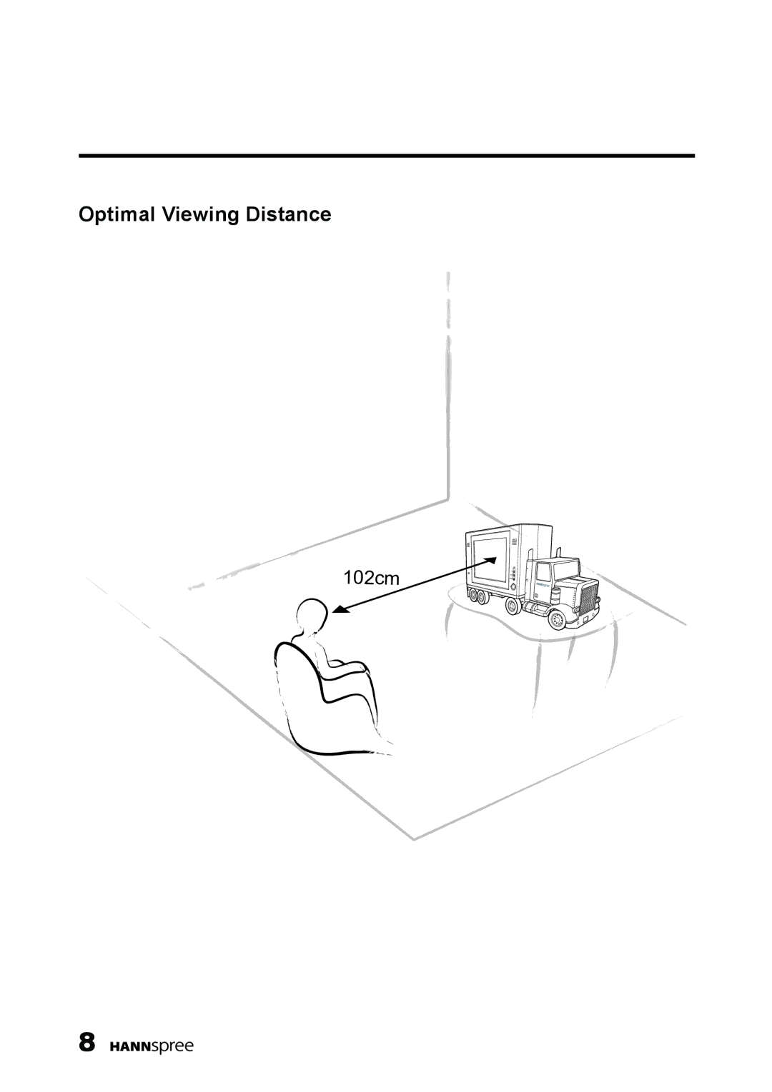 HANNspree K223-10A1 user manual Optimal Viewing Distance 