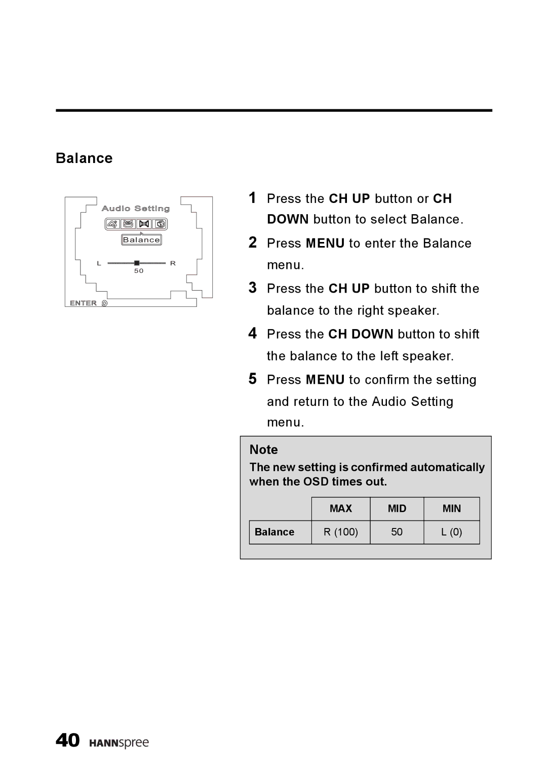 HANNspree K226-10A1 user manual Balance 