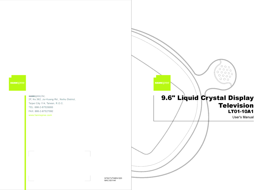 HANNspree LT01-10A1 user manual Liquid Crystal Display Television 