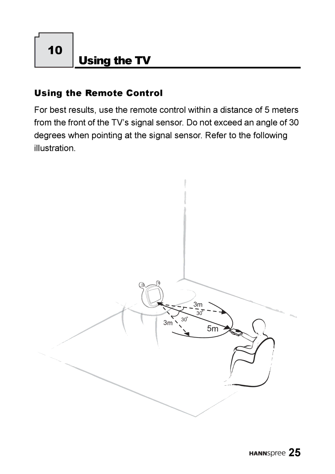 HANNspree LT01-10A1 user manual Using the TV, Using the Remote Control 