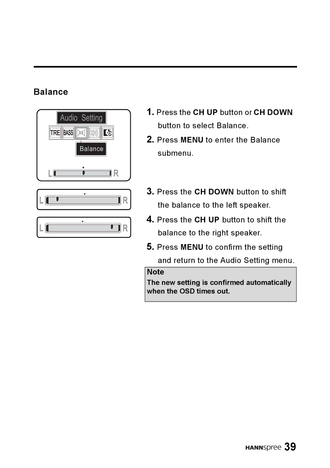 HANNspree LT01-10A1 user manual Balance 