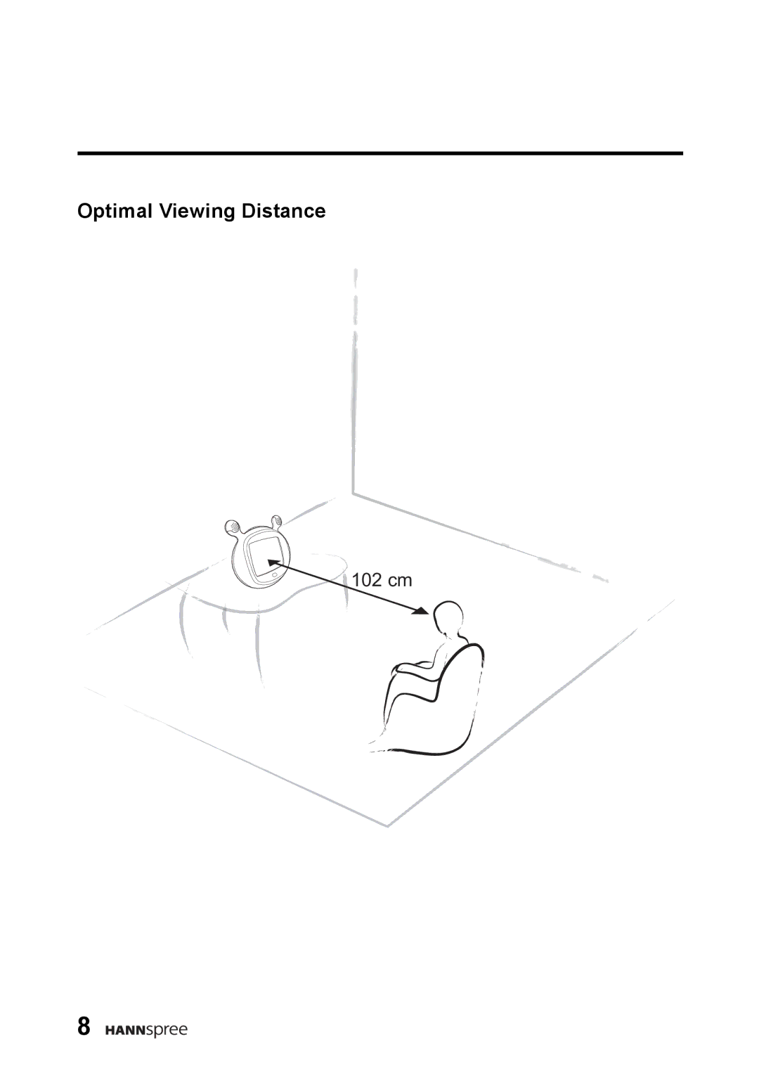 HANNspree LT01-10A1 user manual Optimal Viewing Distance 