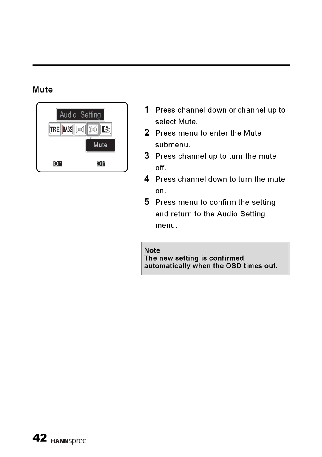 HANNspree LT09-10U1-000 user manual Mute, Off 