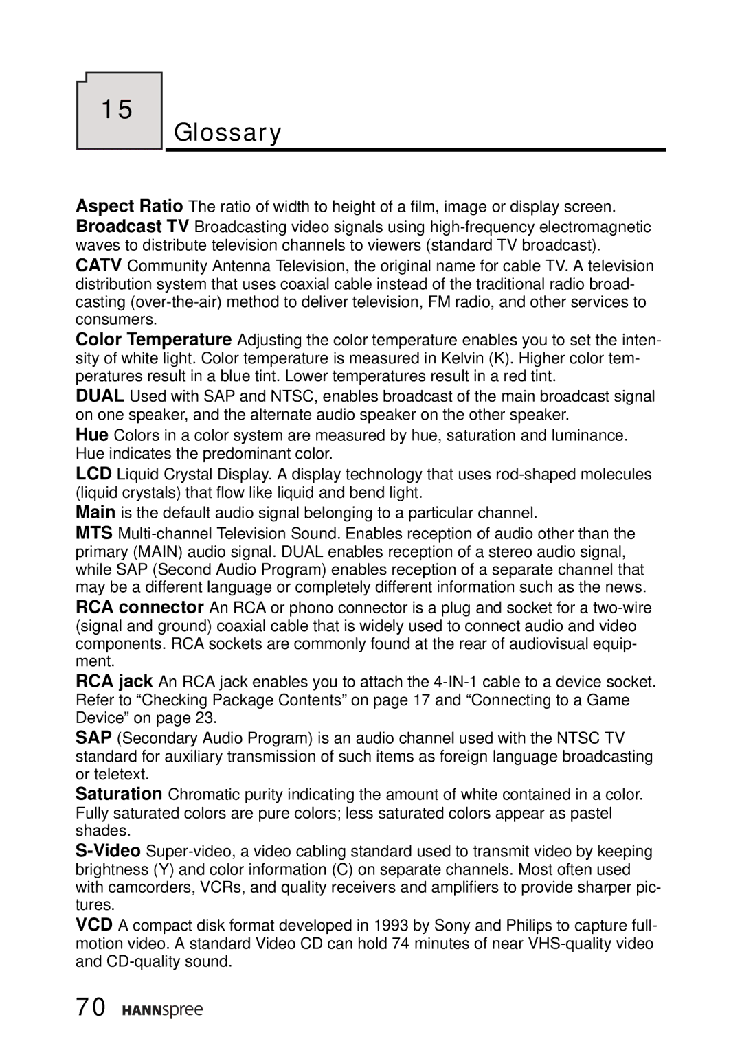 HANNspree LT0B-15A1 user manual Glossary 