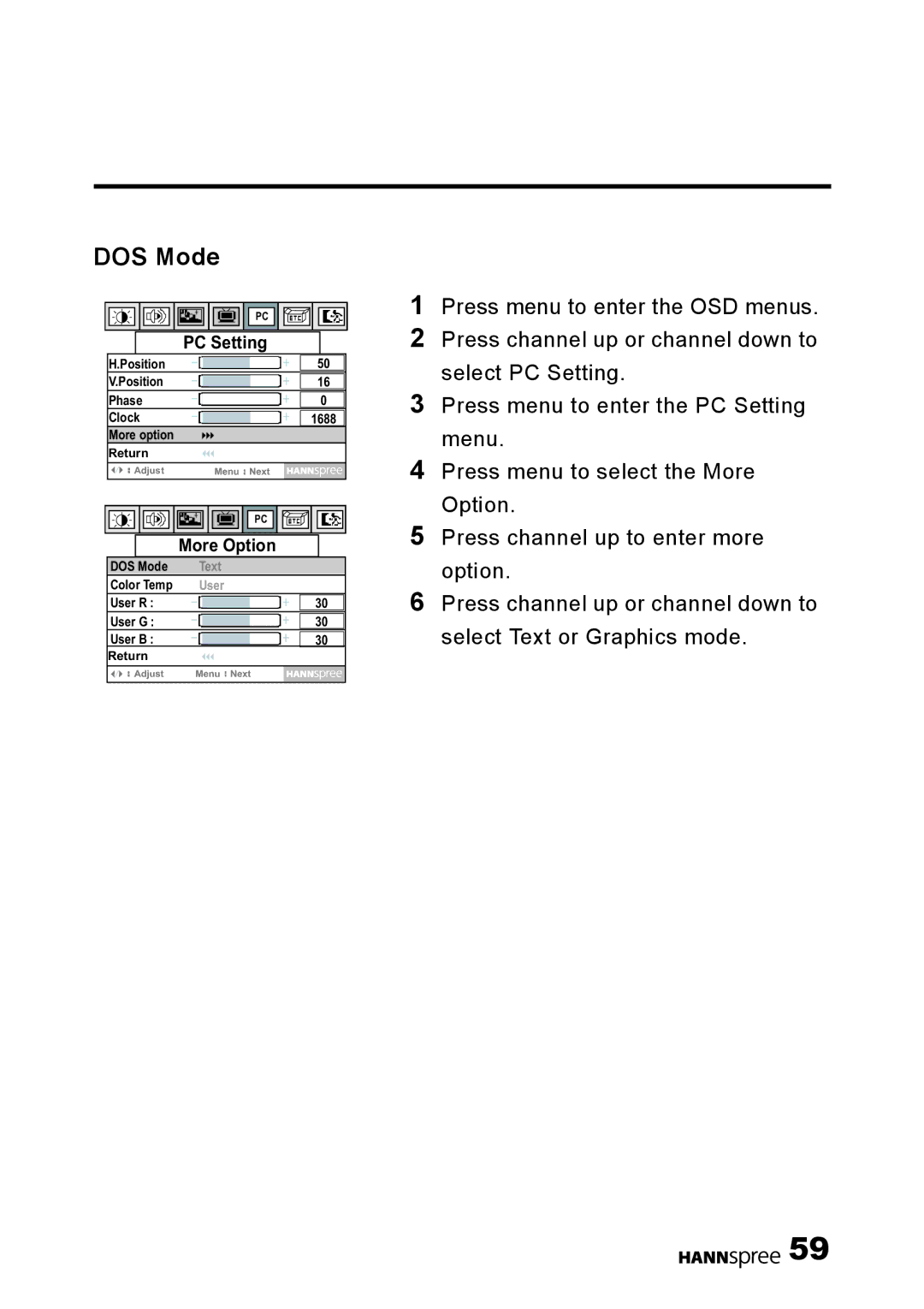 HANNspree LT0B-15U1-000 user manual DOS Mode 