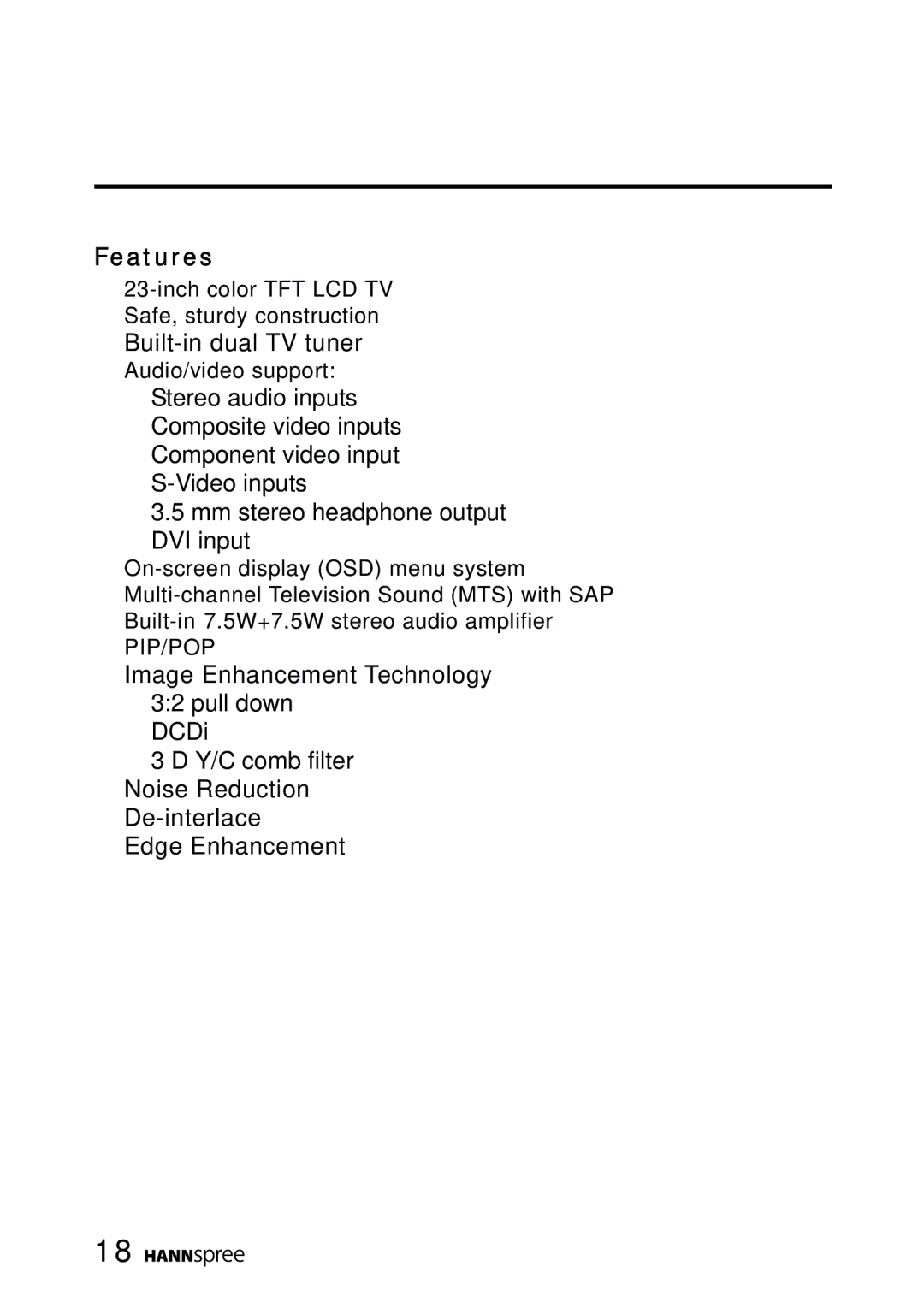 HANNspree LT11-23A1 user manual Features 