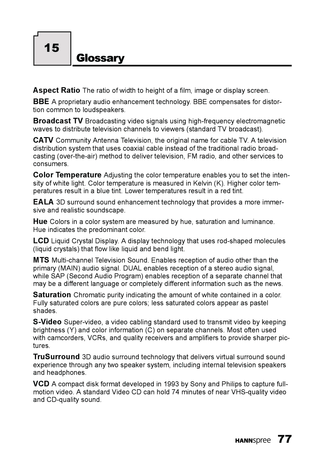 HANNspree LT11-23A1 user manual Glossary 