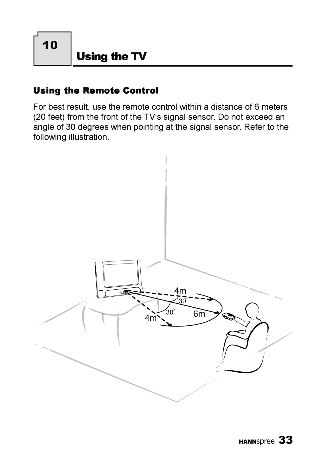 HANNspree LT11-23A1 user manual Using the TV, Using the Remote Control 