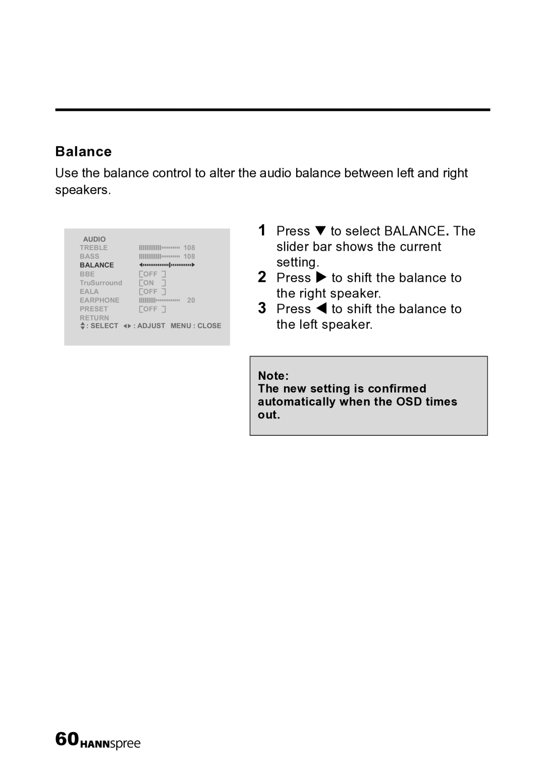 HANNspree LT12-23U1-000 user manual Balance 