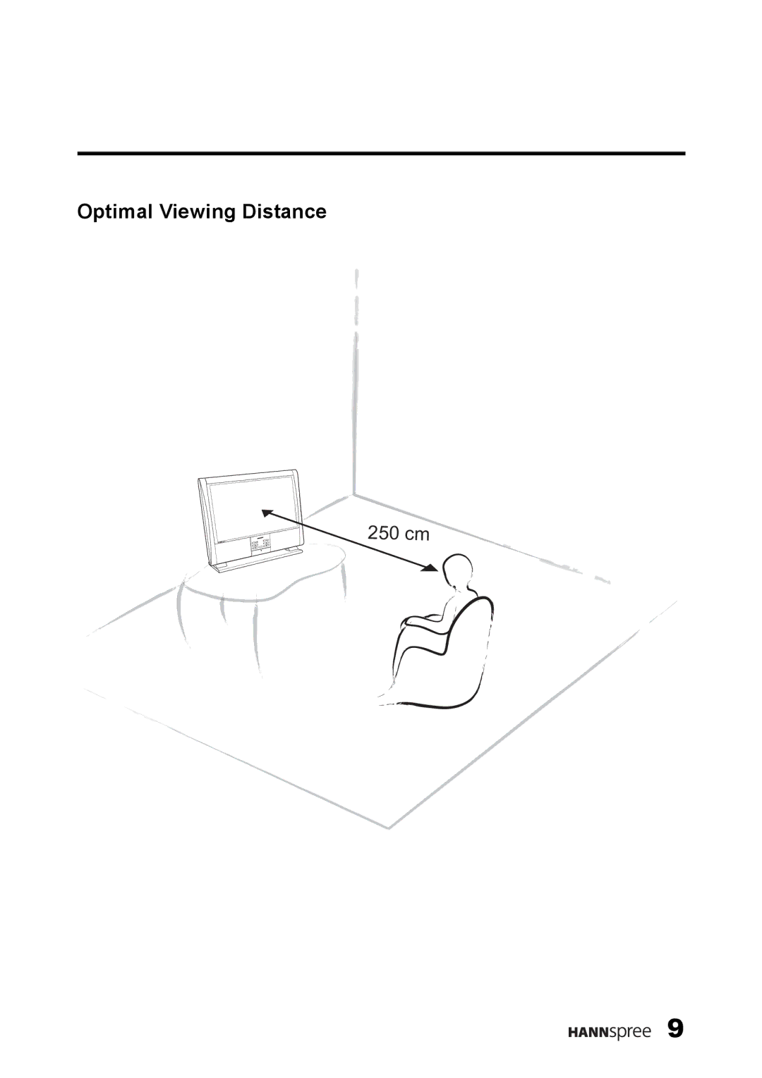 HANNspree LT13-23A1 user manual Optimal Viewing Distance 