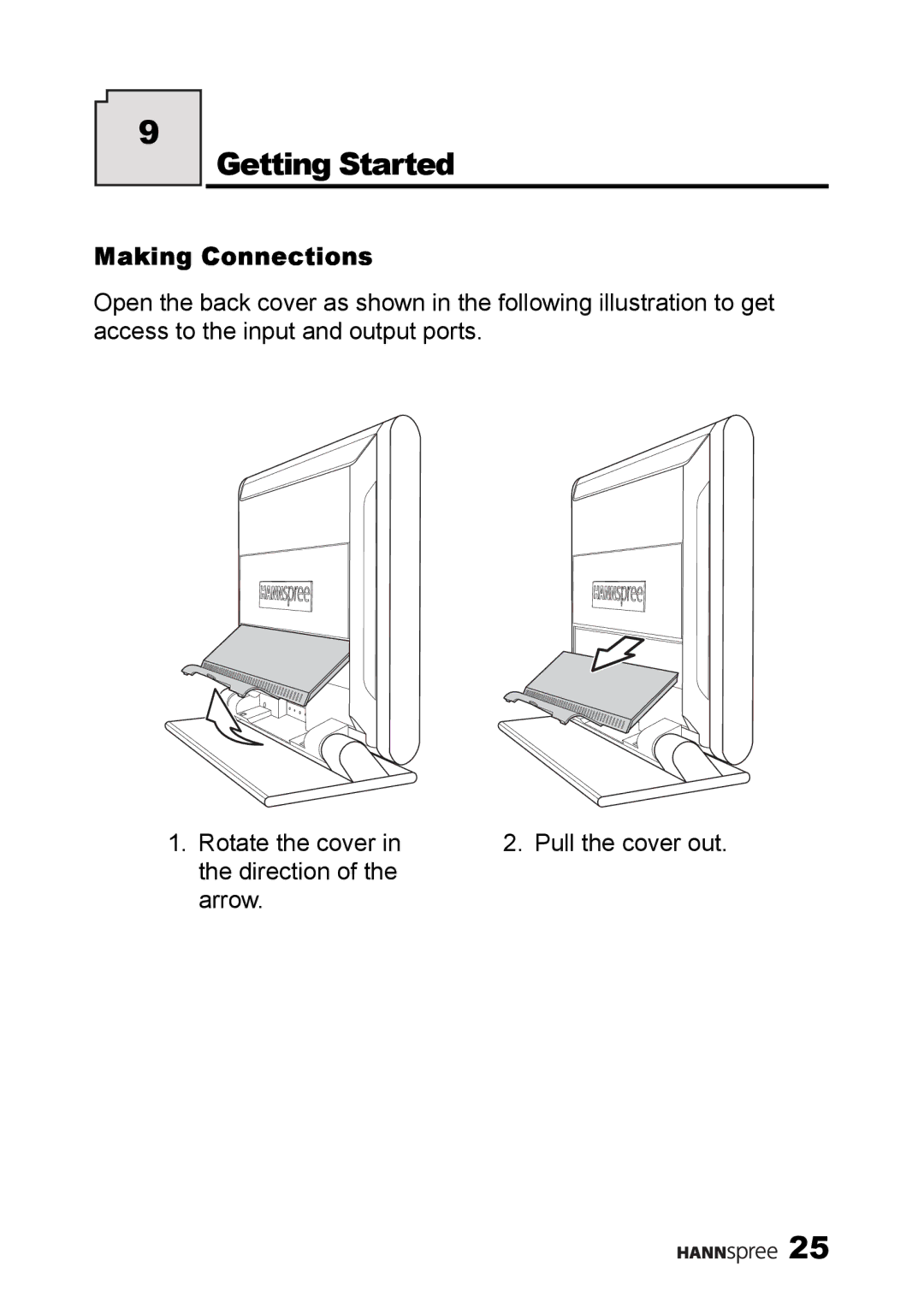 HANNspree LT13-23A1 user manual Getting Started, Making Connections 