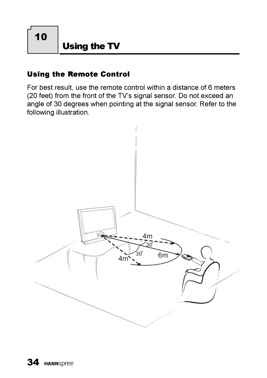 HANNspree LT13-23A1 user manual Using the TV, Using the Remote Control 