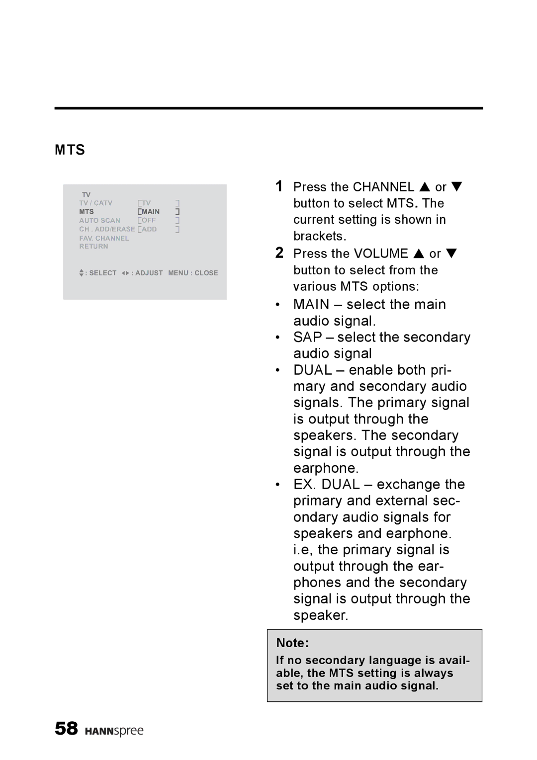 HANNspree LT13-23A1 user manual Mts 