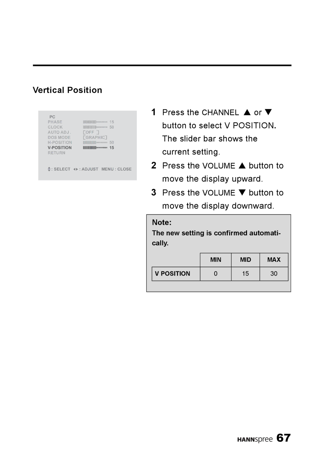 HANNspree LT13-23A1 user manual Vertical Position 